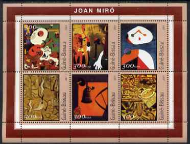 Guinea - Bissau 2001 Paintings by Joan Miro perf sheetlet containing 6 values unmounted mint Mi 1606-11