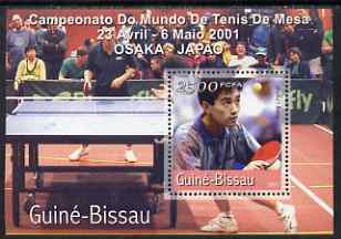 Guinea - Bissau 2001 Table Tennis Championships,perf s/sheet #1 containing 1 value (Kong Linghui) unmounted mint Mi Bl 320