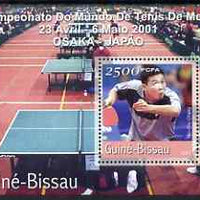 Guinea - Bissau 2001 Table Tennis Championships,perf s/sheet #2 containing 1 value (Yen-Shu Chang) unmounted mint Mi Bl 321