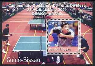Guinea - Bissau 2001 Table Tennis Championships,perf s/sheet #2 containing 1 value (Yen-Shu Chang) unmounted mint Mi Bl 321