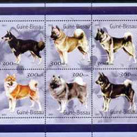 Guinea - Bissau 2001 Dogs #2 perf sheetlet containing 6 values (300 FCFA) unmounted mint Mi 1571-76