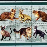 Guinea - Bissau 2001 Domestic Cats perf sheetlet containing 6 values (250 FCFA) unmounted mint Mi 1522-27