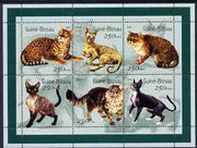 Guinea - Bissau 2001 Domestic Cats perf sheetlet containing 6 values (250 FCFA) unmounted mint Mi 1522-27