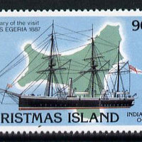 Christmas Island 1987 HMS Egeria & Map 90c value unmounted mint, SG 228