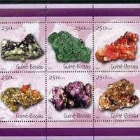 Guinea - Bissau 2001 Minerals perf sheetlet containing 6 values (250 FCFA) unmounted mint Mi 1528-33