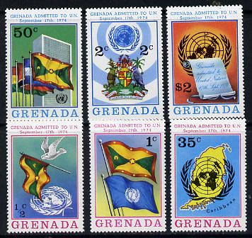 Grenada 1975 Admission to the UN set of 6 unmounted mint, SG 687-92