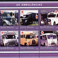 Guinea - Bissau 2001 Ambulances perf sheetlet containing 6 values (350 FCFA) unmounted mint Mi 1749-54