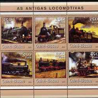 Guinea - Bissau 2001 Locomotives - Steam #2 perf sheetlet containing 6 values (350 FCFA) unmounted mint Mi 1725-30