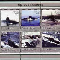 Guinea - Bissau 2001 Submarines perf sheetlet containing 6 values (350 FCFA) unmounted mint Mi 1713-18