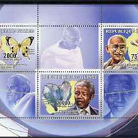 Guinea - Conakry 2006 The Humanitarians perf sheetlet containing 3 values (Pope, Gandhi & Mandela) unmounted mint Yv 2697-99