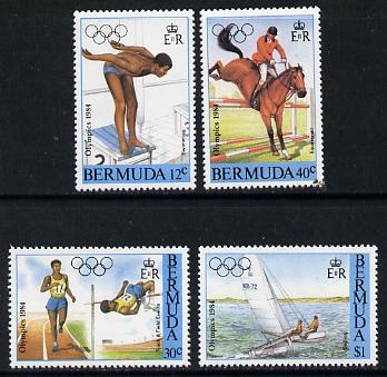 Bermuda 1984 Los Angeles Olympic Games set of 4 (Swimming, Athletics, Equestrian & Sailing) unmounted mint, SG 478-81