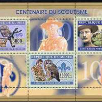 Guinea - Conakry 2006 Centenary of Scouting perf sheetlet #02 containing 3 values (Owls) unmounted mint Yv 2706-08