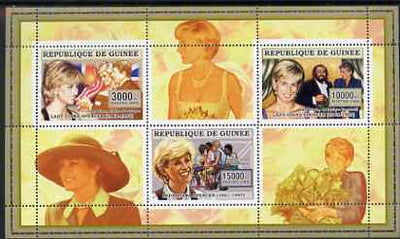 Guinea - Conakry 2006 Princess Diana perf sheetlet #4 containing 3 values unmounted mint Yv 2718-20