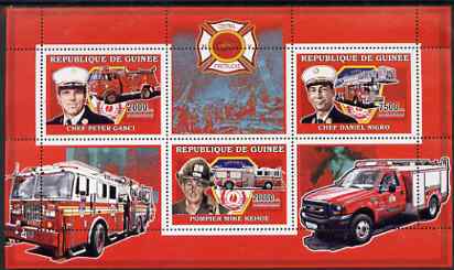 Guinea - Conakry 2006 Fire Trucks & Fire Fighters perf sheetlet containing 3 values unmounted mint Yv 2739-41
