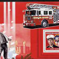 Guinea - Conakry 2006 Fire Trucks & Fire Fighters perf s/sheet #1 containing 1 value (Chief Nigro) unmounted mint Yv 373