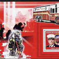 Guinea - Conakry 2006 Fire Trucks & Fire Fighters perf s/sheet #2 containing 1 value (Chief Ganci) unmounted mint Yv 374