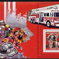 Guinea - Conakry 2006 Fire Trucks & Fire Fighters perf s/sheet #3 containing 1 value (Mike Kehoe) unmounted mint Yv 375