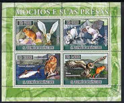 St Thomas & Prince Islands 2007 Owls & Their Prey perf sheetlet containing 4 values unmounted mint