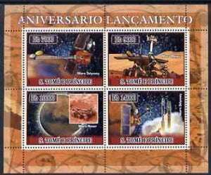 St Thomas & Prince Islands 2007 Space - Mars perf sheetlet containing 4 values unmounted mint