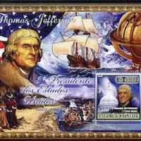 St Thomas & Prince Islands 2007 US Presidents #03 Thomas Jefferson perf s/sheet containing 1 value unmounted mint