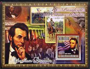 St Thomas & Prince Islands 2007 US Presidents #16 Abraham Lincoln perf s/sheet containing 1 value unmounted mint