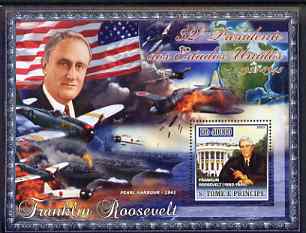 St Thomas & Prince Islands 2007 US Presidents #32 Franklin Roosevelt perf s/sheet containing 1 value unmounted mint