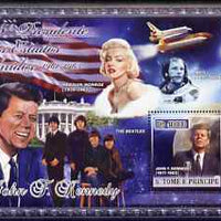 St Thomas & Prince Islands 2007 US Presidents #35 John F Kennedy perf s/sheet containing 1 value unmounted mint