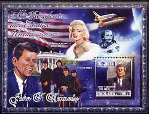 St Thomas & Prince Islands 2007 US Presidents #35 John F Kennedy perf s/sheet containing 1 value unmounted mint