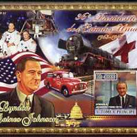 St Thomas & Prince Islands 2007 US Presidents #36 Lyndon B Johnson perf s/sheet containing 1 value unmounted mint