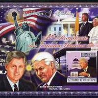 St Thomas & Prince Islands 2007 US Presidents #42 Bill Clinton perf s/sheet containing 1 value unmounted mint