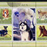 Guinea - Bissau 2007 Dogs perf sheetlet containing 4 values & 2 labels unmounted mint