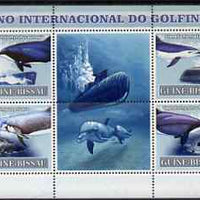 Guinea - Bissau 2007 International Dolphin Year - Submarines perf sheetlet containing 4 values & 2 labels unmounted mint