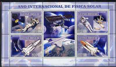 Guinea - Bissau 2007 International Space Year (Concorde & Shuttle) perf sheetlet containing 4 values & 2 labels unmounted mint