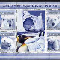 Guinea - Bissau 2007 International Polar Year - Penguins & Bears perf sheetlet containing 4 values & 2 labels unmounted mint