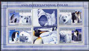 Guinea - Bissau 2007 International Polar Year - Penguins & Bears perf sheetlet containing 4 values & 2 labels unmounted mint