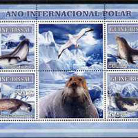 Guinea - Bissau 2007 International Polar Year - Birds & Seals perf sheetlet containing 4 values & 2 labels unmounted mint