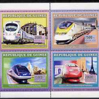 Guinea - Conakry 2006 High Speed Trains perf sheetlet containing 4 values unmounted mint