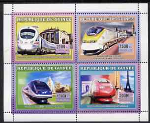 Guinea - Conakry 2006 High Speed Trains perf sheetlet containing 4 values unmounted mint