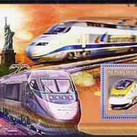 Guinea - Conakry 2006 High Speed Trains large perf s/sheet containing 1 value (Eurostar Paris - London) unmounted mint