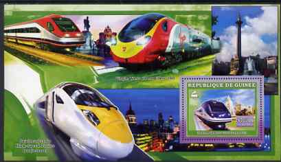 Guinea - Conakry 2006 High Speed Trains large perf s/sheet containing 1 value (Alaris) unmounted mint