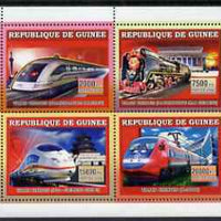 Guinea - Conakry 2006 Chinese Trains perf sheetlet containing 4 values unmounted mint