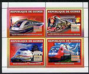 Guinea - Conakry 2006 Chinese Trains perf sheetlet containing 4 values unmounted mint