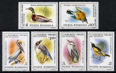 Rumania 1985 John Audubon Birds set of 6 unmounted mint, SG 4936-41, Mi 4149-54*