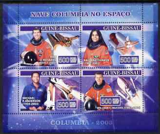 Guinea - Bissau 2007 Space Shuttle Columbia perf sheetlet containing 4 values unmounted mint, Yv 2286-89