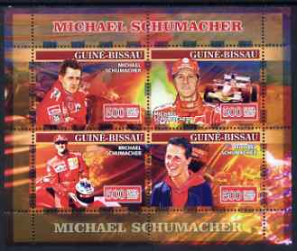 Guinea - Bissau 2007 Michael Schumacher perf sheetlet containing 4 values unmounted mint, Yv 2298-2301