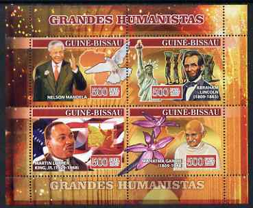Guinea - Bissau 2007 Humanitarians perf sheetlet containing 4 values unmounted mint, Yv 2330-33
