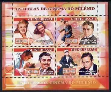 Guinea - Bissau 2007 Cinema Stars perf sheetlet containing 4 values (Marilyn, Chaplin, C Gable & Brando) unmounted mint, Yv 2334-37