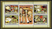 St Thomas & Prince Islands 2007 Fungi perf sheetlet containing 4 values plus label (with Scout logo) unmounted mint