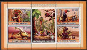 St Thomas & Prince Islands 2007 Dinosaurs perf sheetlet containing 4 values plus label (with Scout logo) unmounted mint