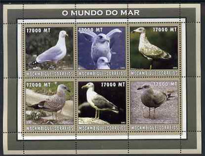 Mozambique 2002 Herring Gull perf sheetlet containing 6 values unmounted mint Yv 2222-27